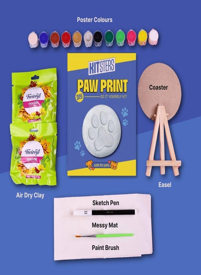 KITSTERS,DIY Paw Printing Kit for Cats & Dogs,Paw Prints of Your Little Fur Babys',Fun Activity for Pet Parents - Memories,Art & Craft - Mould Cast - Epoxy Resin,Video Workshop Included, White - Image 2
